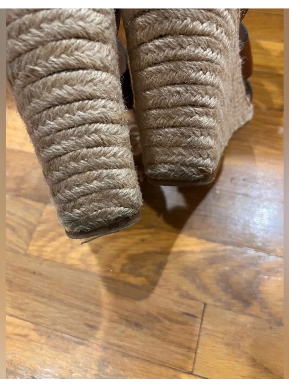Zara Brown Wedge Espadrille Sandals